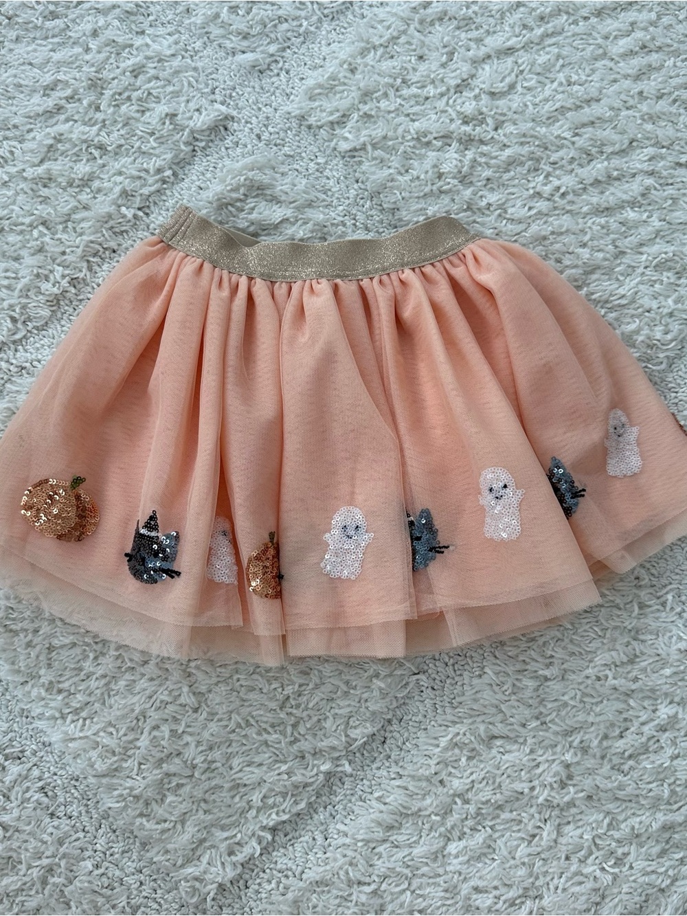 Angel Dear Orange Halloween Cat and Ghost Tutu Skirt